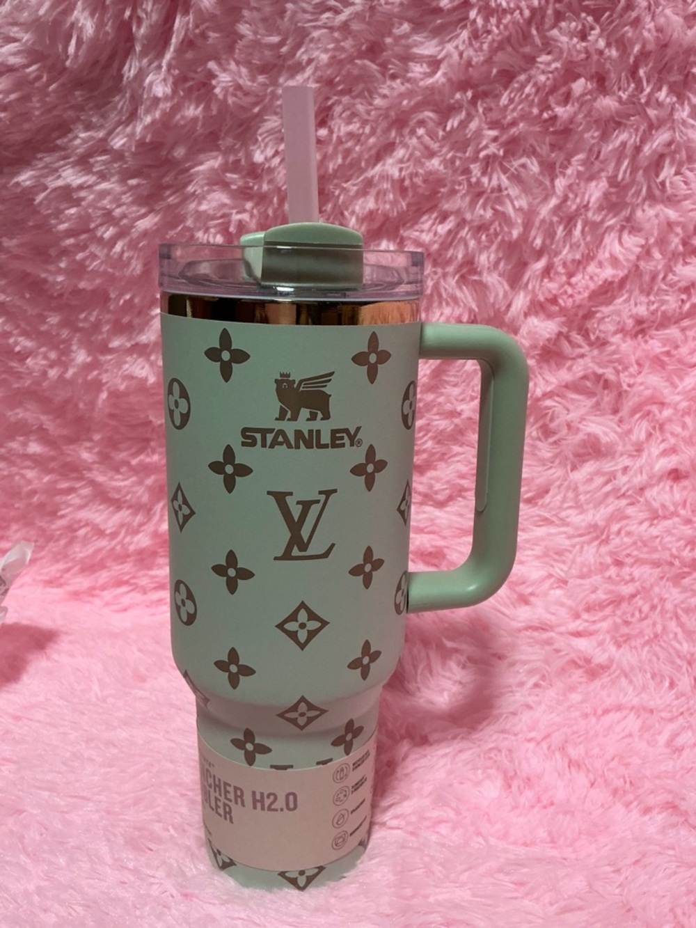 Stanley Mint Green Travel Tumbler with Handle